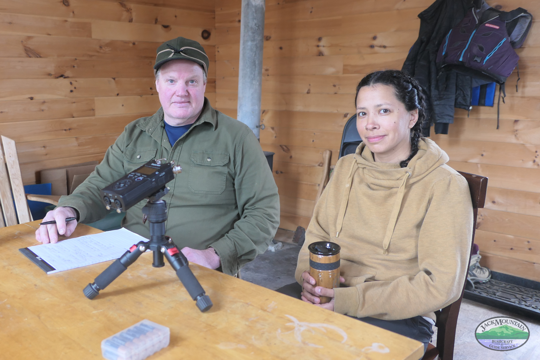 Tessa and Tim in the Guide Shack, recording this podcast.