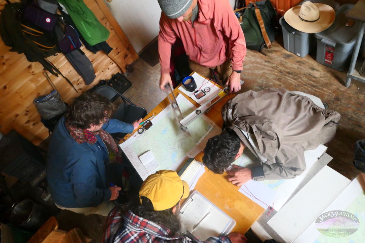 doing map and compass work in the Guide Shack