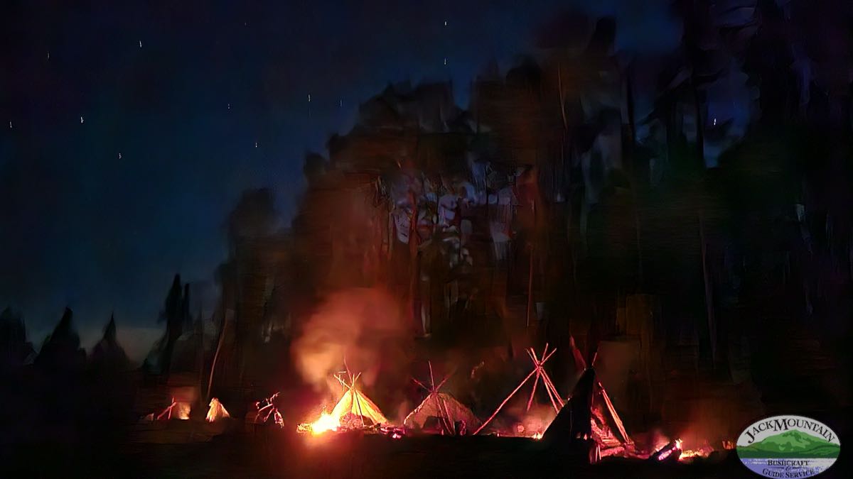 shelters with open fires for warmth