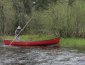Properly trimmed canoe for poling upstream