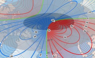 Map of magnetic north