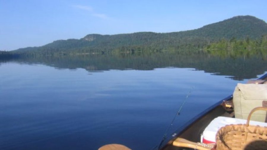 Poling a Canoe Up Allagash Stream