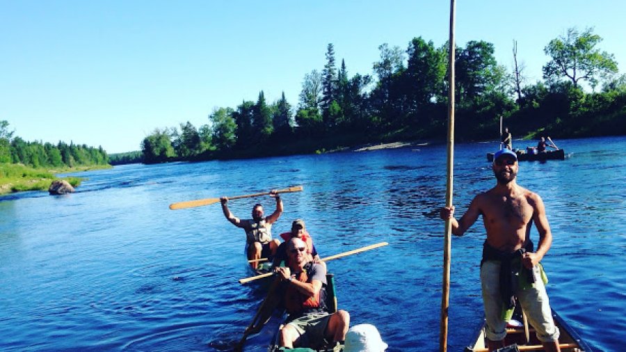 Leaving camp on their way to the ocean via the Aroostook, St