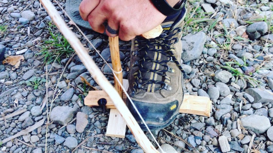 Friction fire clinic: bow drill on a Monday