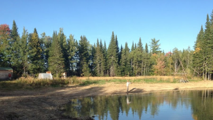 Field school pond and field, guide shack on the left
