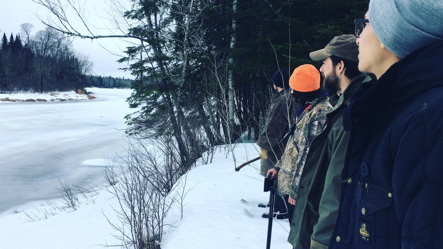 On snowshoes to start a spring semester. Early April in northern Maine is more winter than spring.