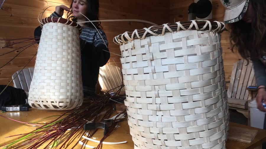 Putting Dogwood Rims On Pack Baskets