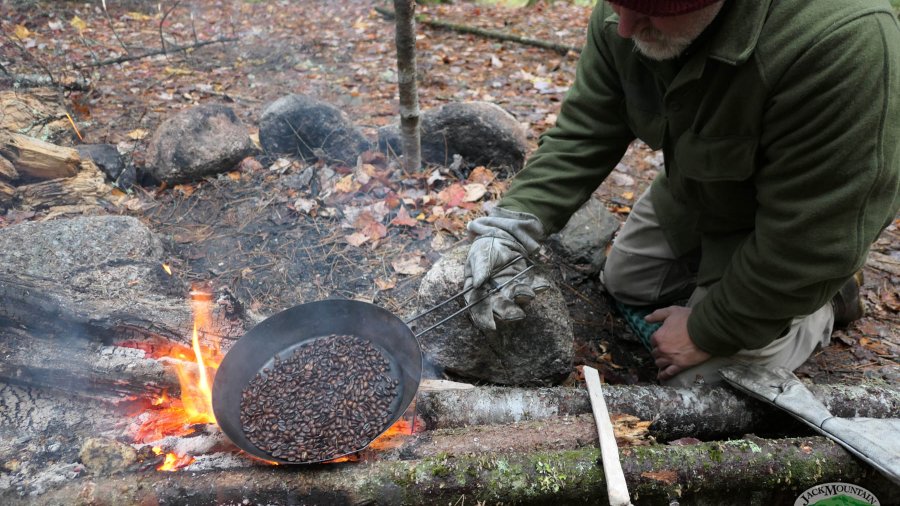 Roasting Coffee Beans On The Fire