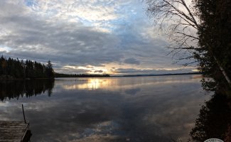 remote lake in Maine at first light