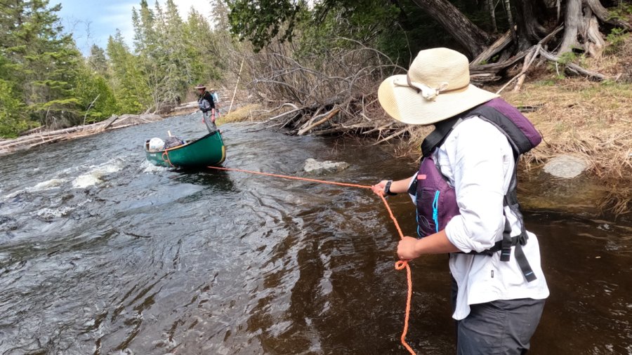 lining canoes on the Wilderness Canoe Expedition Semester
