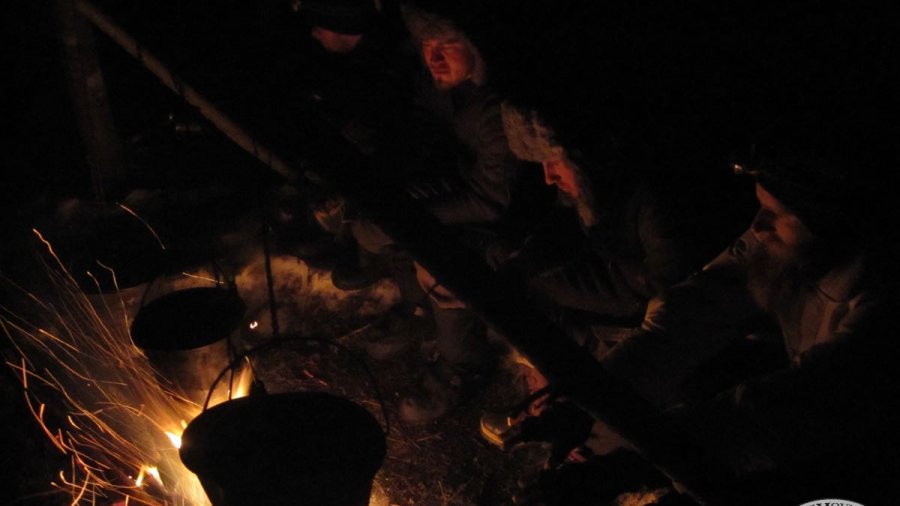 Huddling by the cook fire