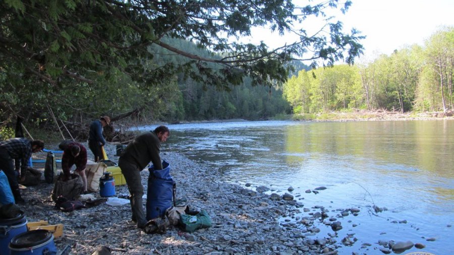 Packing up on a gravel bar