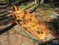 wood canvas canoe, ready to carry