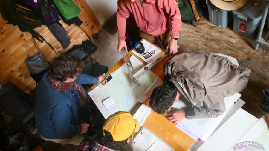 doing map and compass work in the Guide Shack