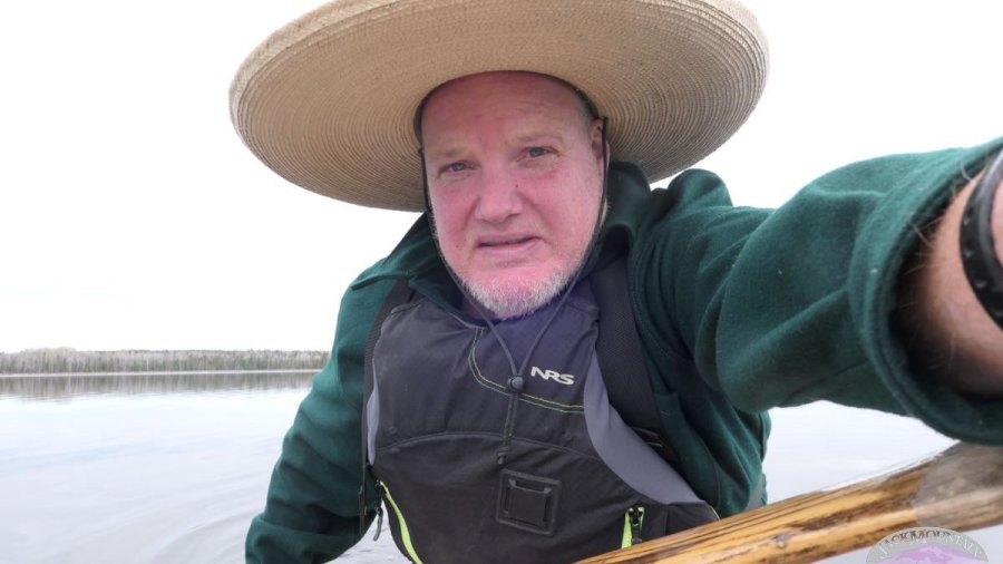 Tim in the canoe, early spring