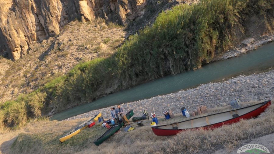 Camp scene on the Rio Grande, Texas/Mexico border