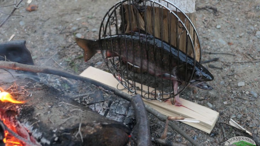 Trout roasting by the fire