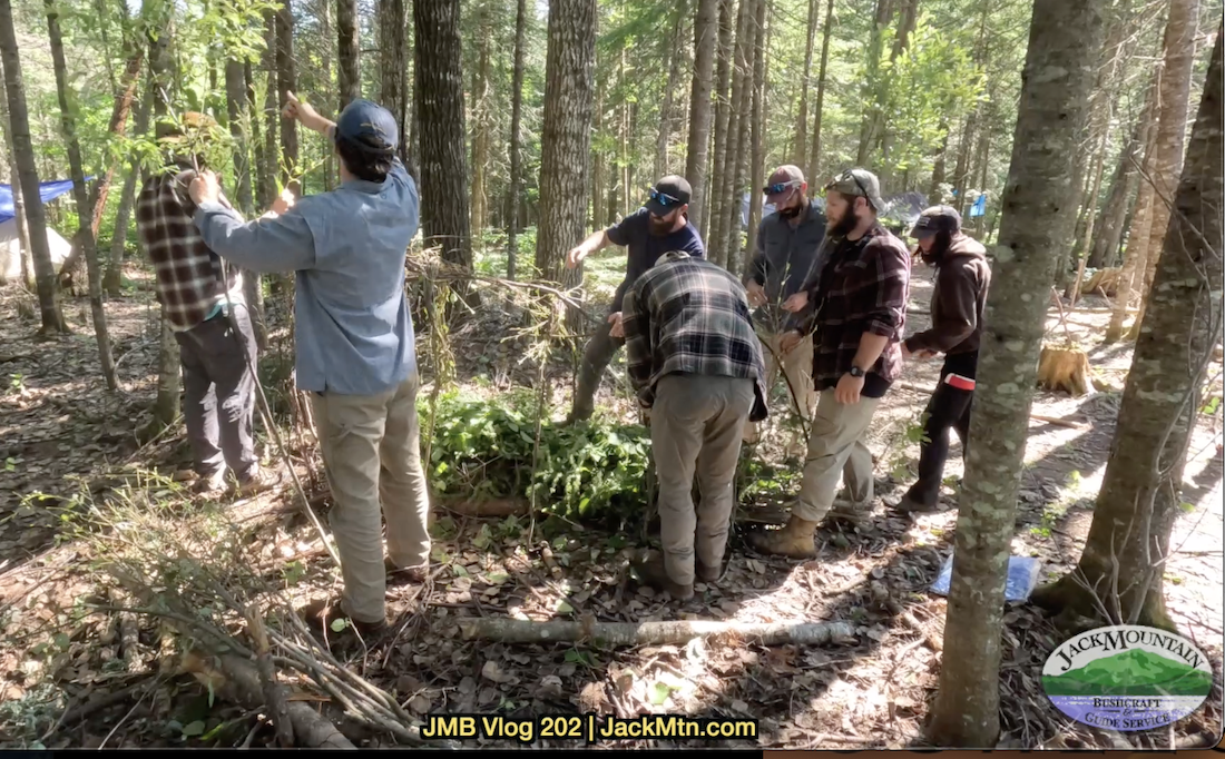 Building a shelter as a group