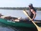 Sam paddling a canoe