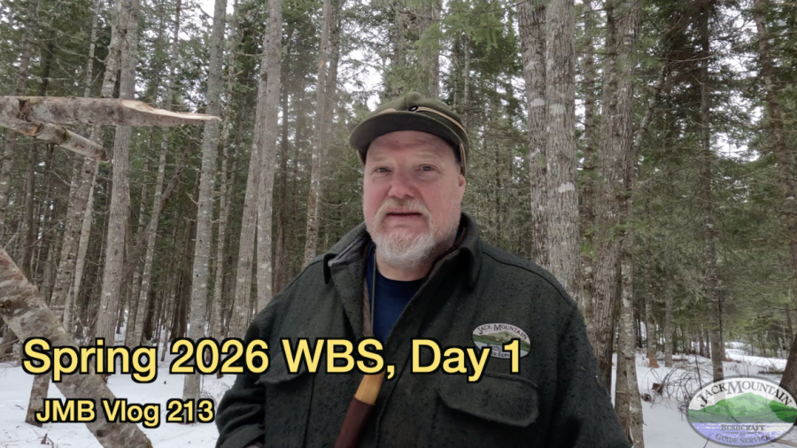 JMB Vlog episode 213 cover photo, Tim in the snowy woods