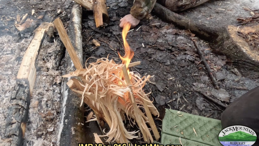 JMB Vlog 216 cover photo, feather sticks catching on fire