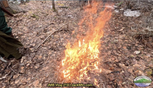 Fire on cold day as part of an exercise for being ready to warm clients up.