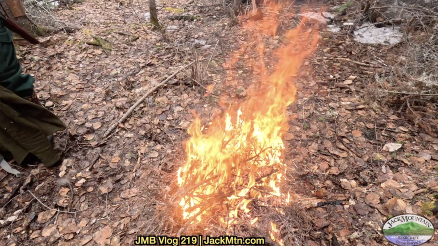 Fire on cold day as part of an exercise for being ready to warm clients up.
